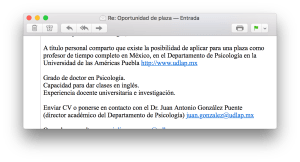 Plaza de tiempo completo Psicología